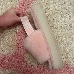 UGG Pink Fluffy Slippers